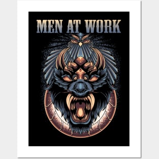 WORK AT THE MEN BAND Posters and Art